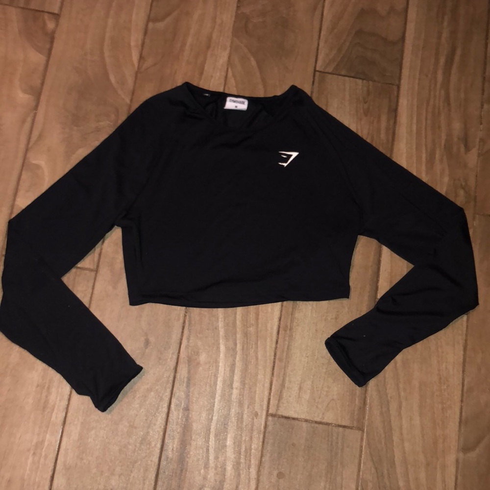 Gymshark Black half workout top